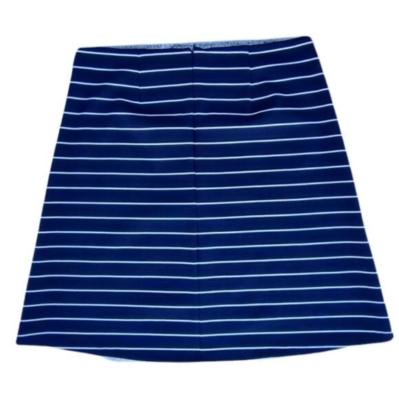 Philosophy A-line Striped Knit Skirt Large Knee Length Modest Blue White Casual - Picture 3 of 11